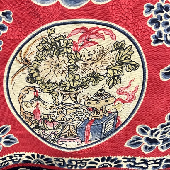 Citron Santa Monica Silk Red Asian Reversible Button Front Jacket Womens 2X - Picture 8 of 12